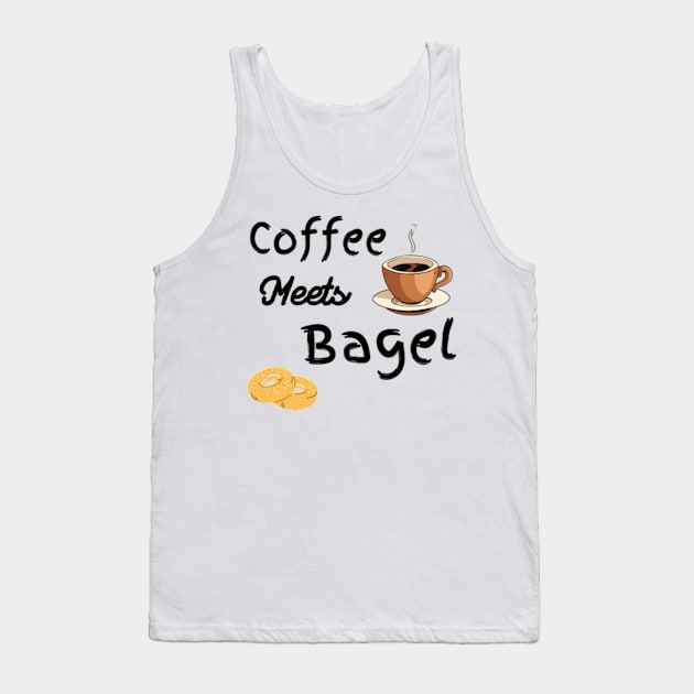 Food Design Funny Coffee Meets Bagels Funny Coffee Drinker Tank Top by Mojakolane